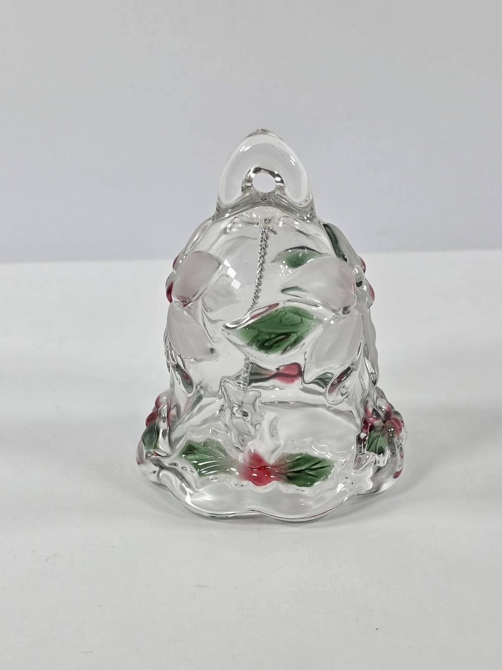 Vintage Mikasa Holiday Bloom Crystal Bell Christmas Poinsettia Holly Traditional